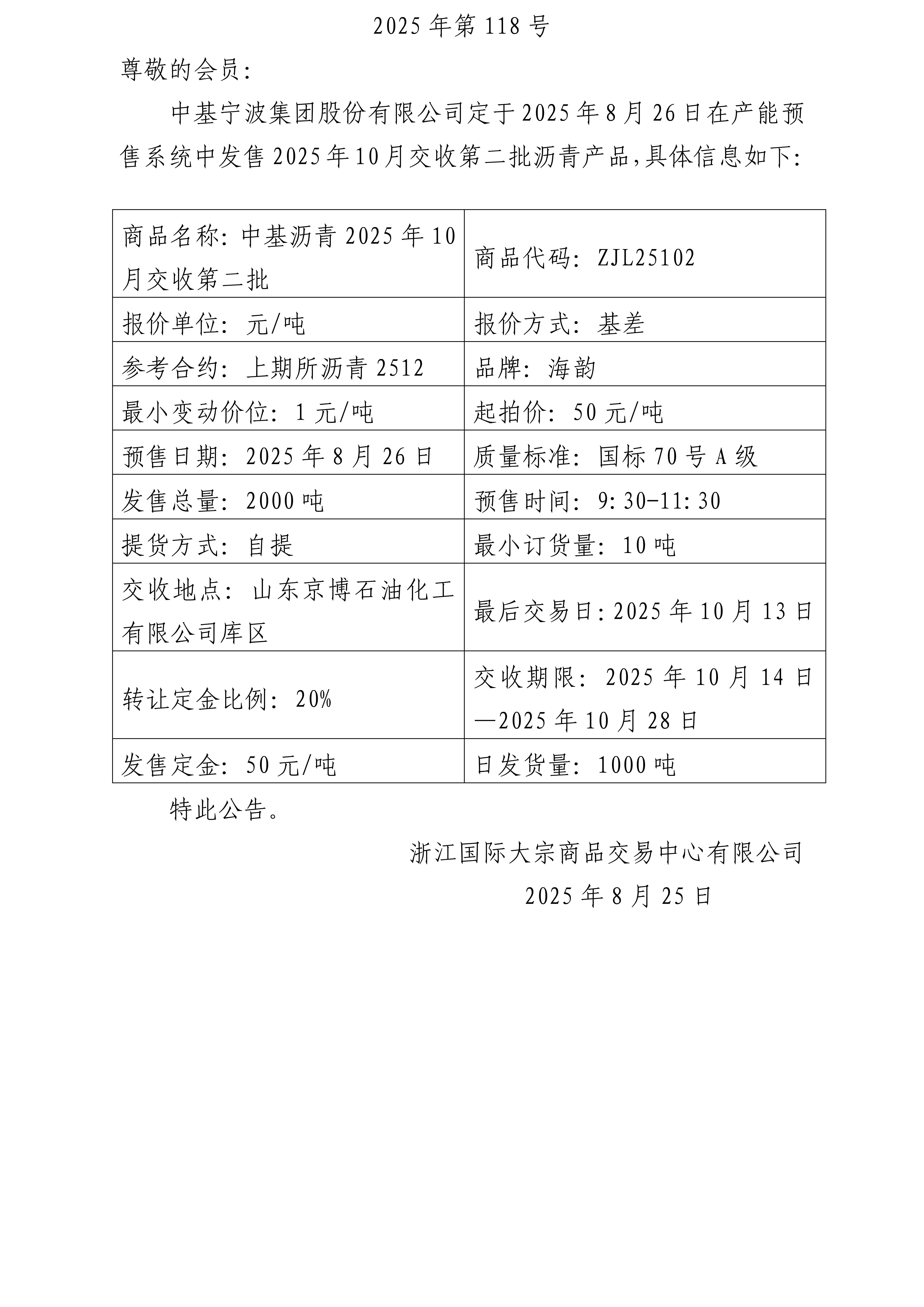 關(guān)于中基寧波集團股份有限公司預(yù)售2025年10月交收第二批瀝青產(chǎn)品的公告_01.jpg